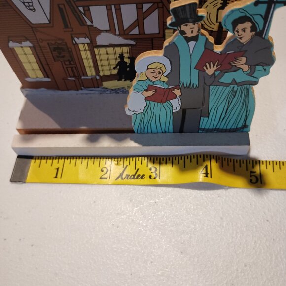Vintage Noble Hall 3-D Christmas Candle with Slide Village and Carolers - Picture 4 of 7
